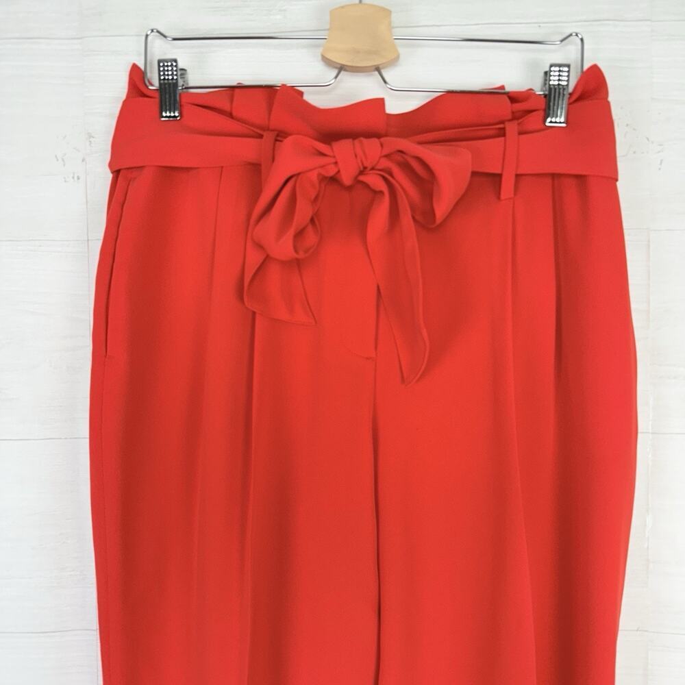 Boden Melina High Waist Paperbag Trouser Pants Size 10 R Poppy Red Preppy Office - Picture 3 of 15
